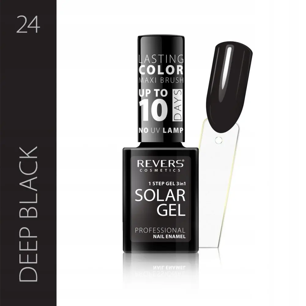 Revers Solar Gel 24 Deep Black  βερνίκι νυχιών χωρίς λάμπα