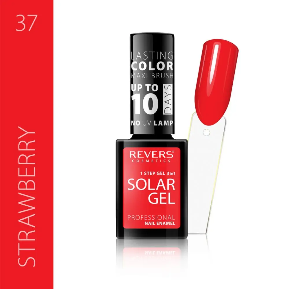 Revers Solar Gel 37 STRAWBERRY βερνίκι νυχιών χωρίς λάμπα