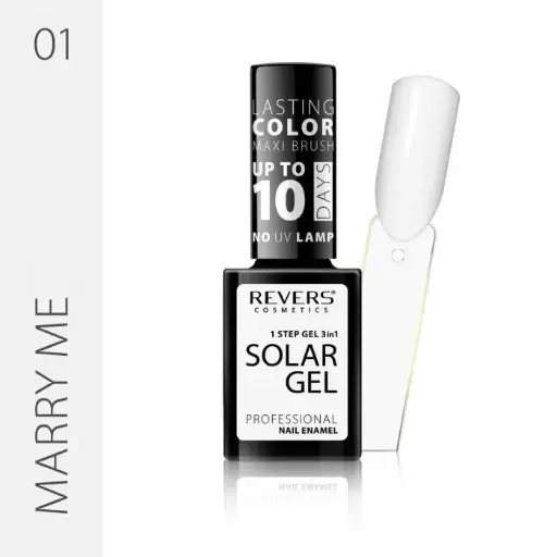 Revers Nail Polish Solar Gel βερνίκι νυχιών χωρίς λάμπα 01 Marry me