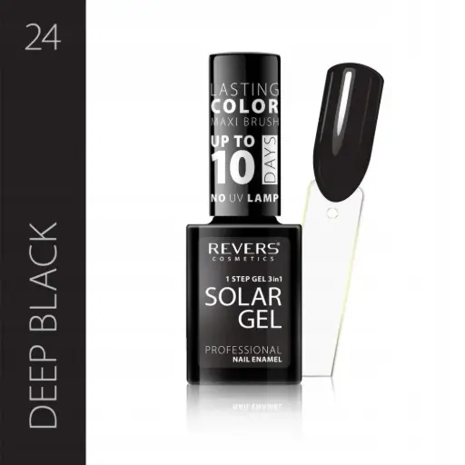 Revers Solar Gel 24 Deep Black  βερνίκι νυχιών χωρίς λάμπα