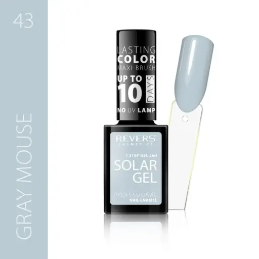Revers Solar Gel 43 GRAY MOUSE βερνίκι νυχιών  χωρίς λάμπα