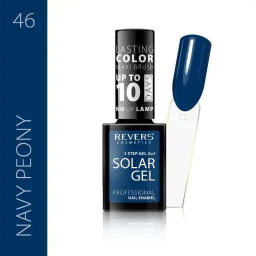 Revers Solar Gel 46 NAVY PEONY βερνίκι νυχιών χωρίς λάμπα